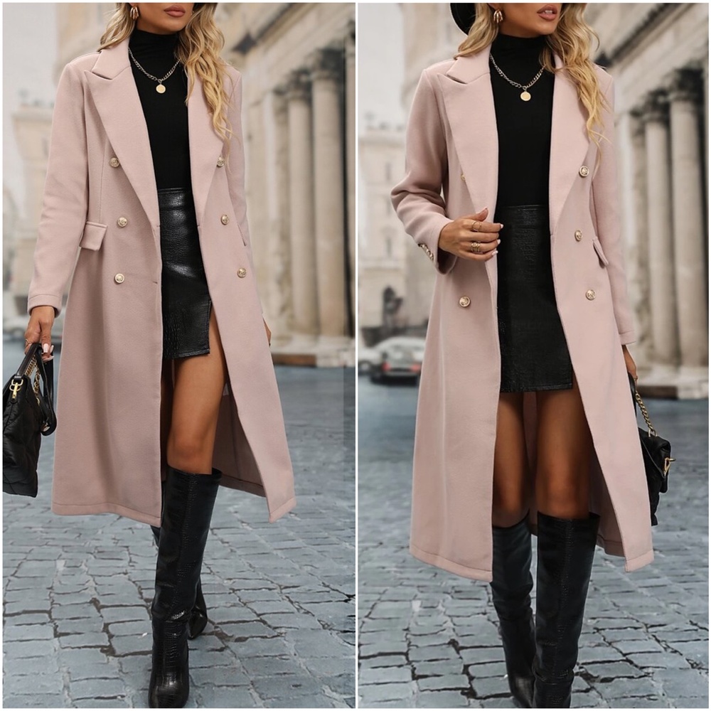 Classic Button Double Breasted Jacket Coat - Picture 3 of 3